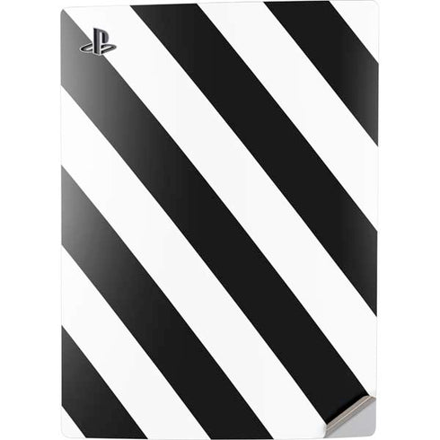 Black and White Geometric Stripes PS5 Digital Edition Console Skin